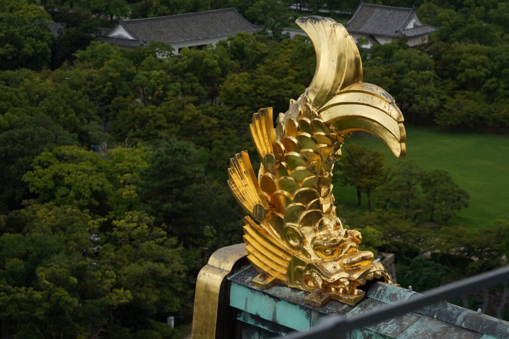 Osaka Castle's golden Shachihoko
