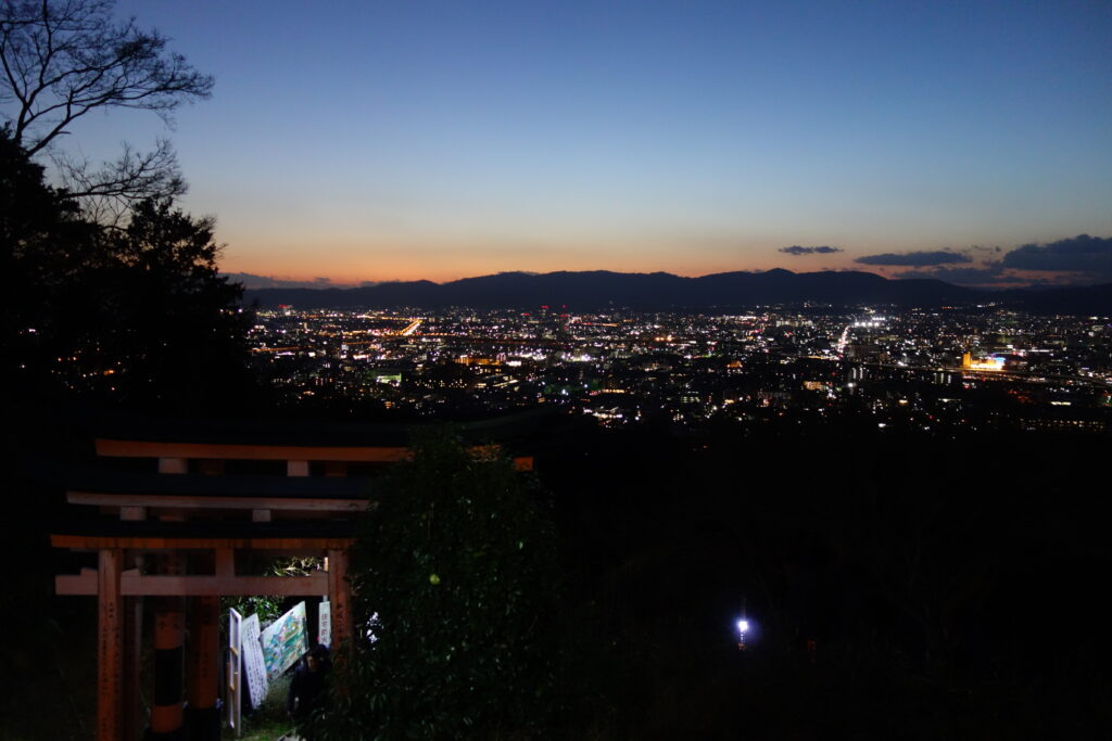 Night view of Kyoto seen from Fushimi Inari Taisha