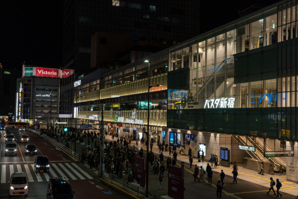Shinjuku Expressway Bus Terminal and Shinjuku Station