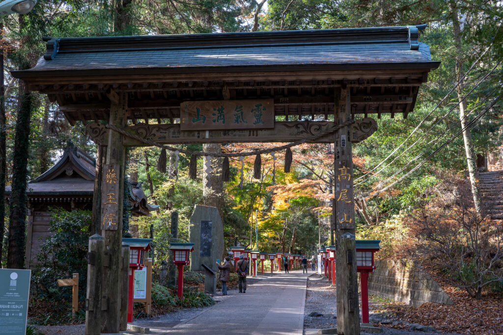 Yakuo-in's Torii gate at Mount Takao